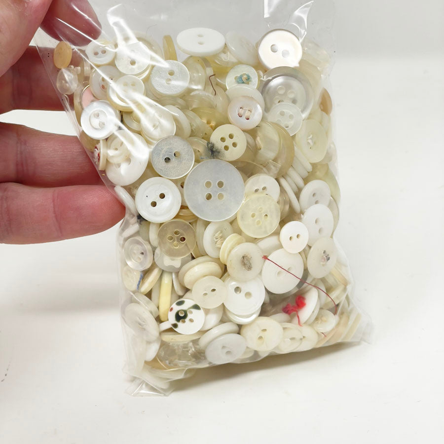 Large Bundle of White Buttons