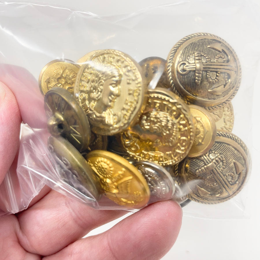 Bundle of Metallic Finish Seal Buttons