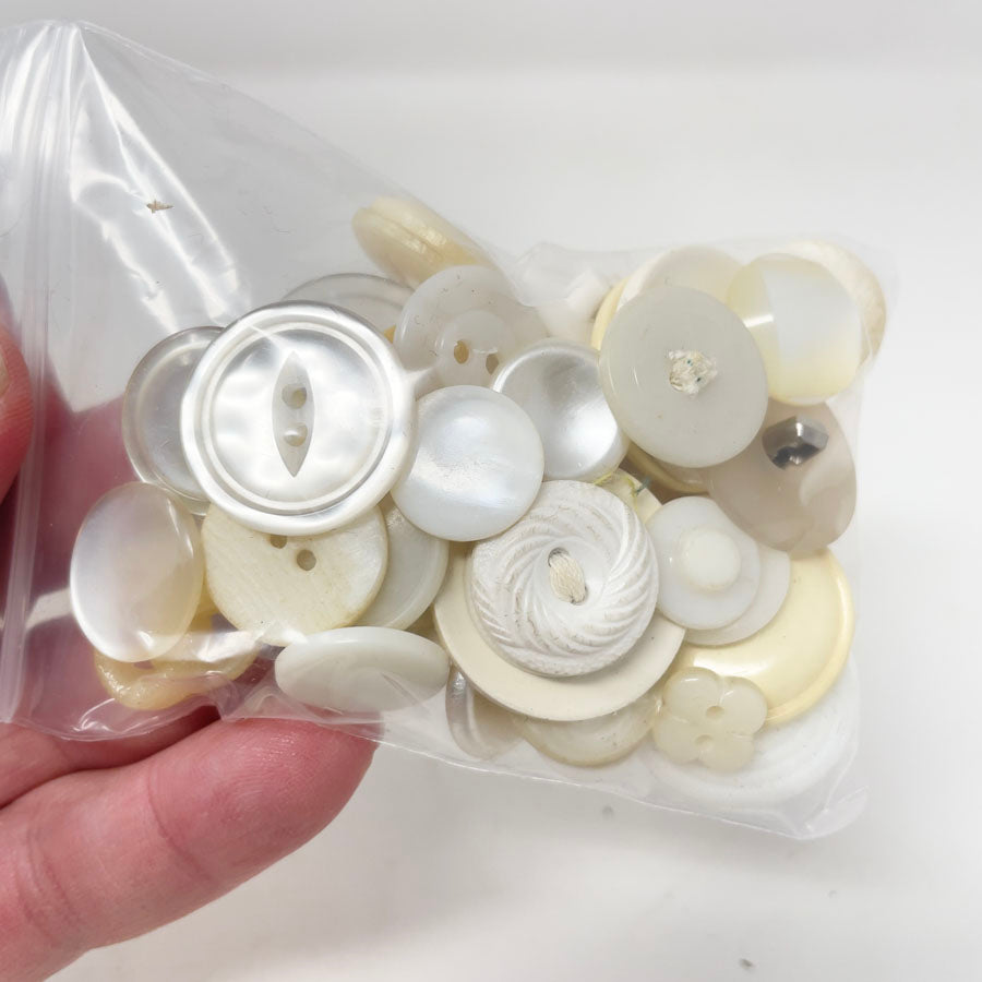 Bundle of Vintage White Buttons
