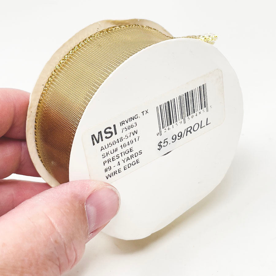 Prestige Metallic Gold Wire Ribbon 1.5" wide