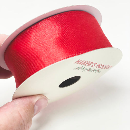 Maker's Holiday Red Satin Ribbon 1 1/2" wide