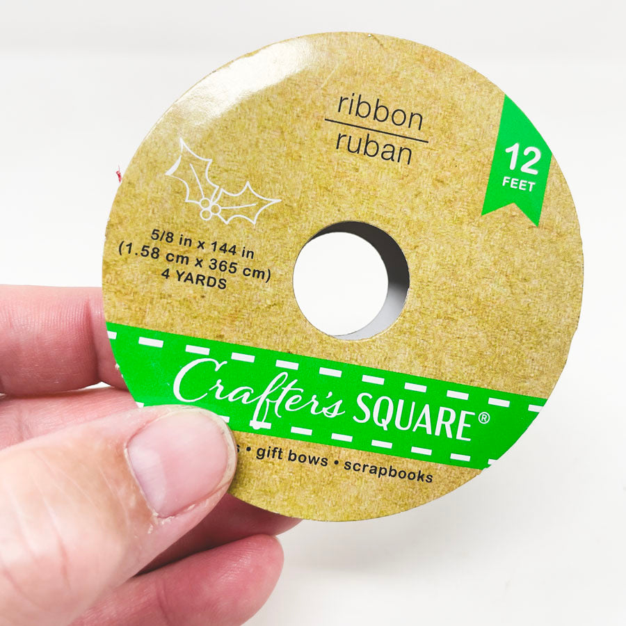 Crafter's Square Satin Red Ribbon with Snowflakes 5/8"