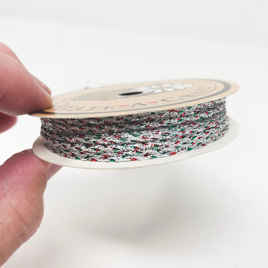 Create A Craft Metallic silver, red, and green model lace