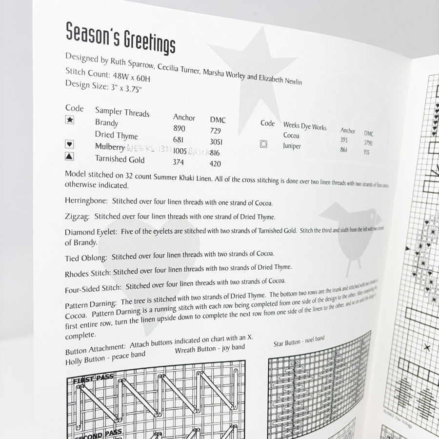 The Trilogy Season's Greetings Cross Stitch Pattern Leaflet