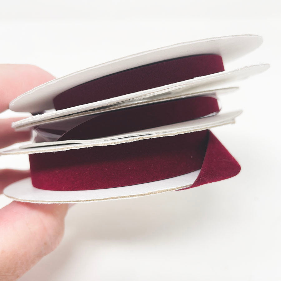 MJDesigns- Velvet Cranberry Ribbon-varied width