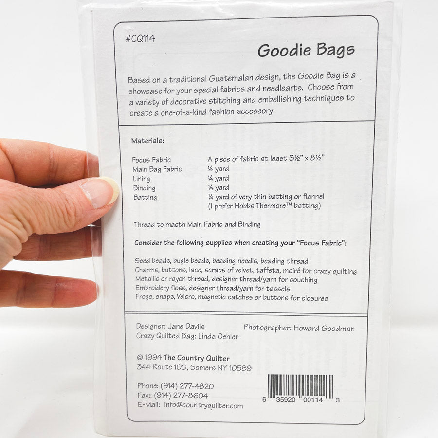 Goodie Bags Sewing Pattern by The Country Quilter
