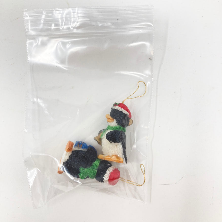 Two Miniature Penguin Ornaments