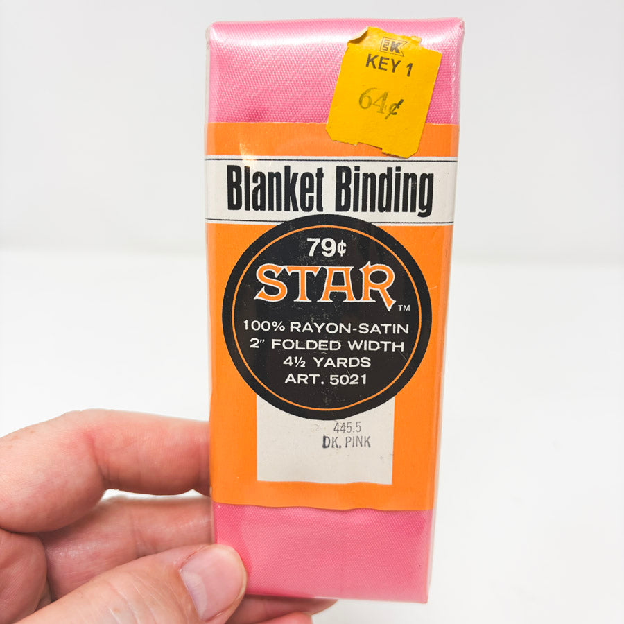 Star 2" Folded Width Blanket Binding - Pink