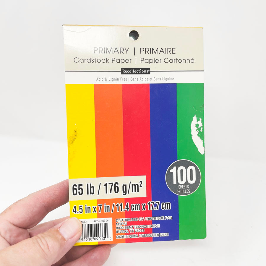 Primary 4.5x7 Cardstock Paper by Recollections