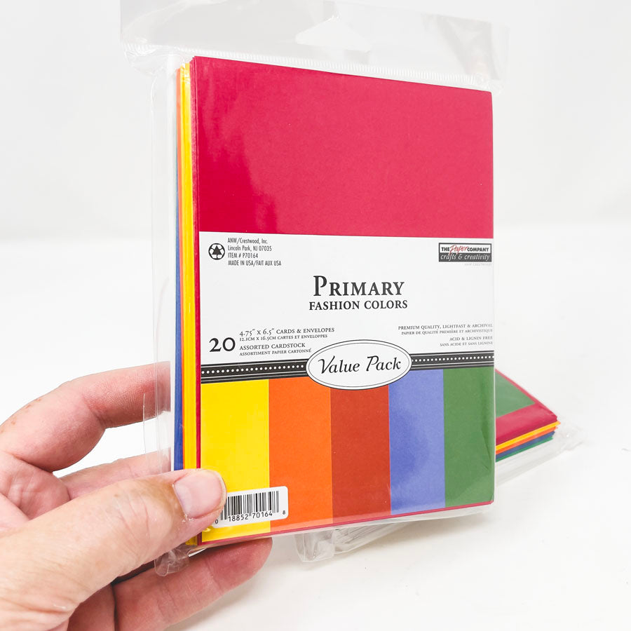 The Paper Company - Primary Cards & Envelopes 4.75" x 6.5"