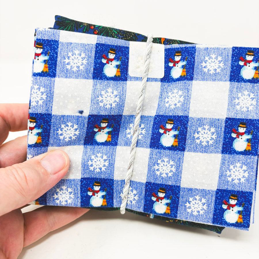 Dark Blues Holiday Prints Fabric Remnants Bundle