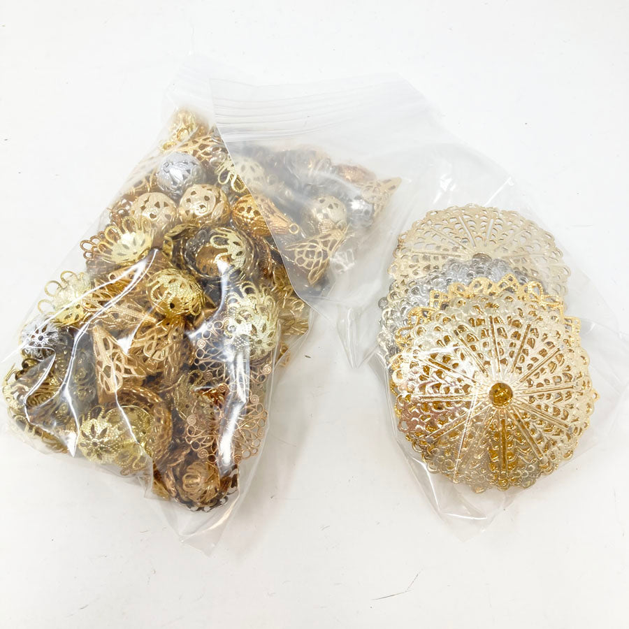 Assorted Metal Caps & Filigree - Pick a Bag