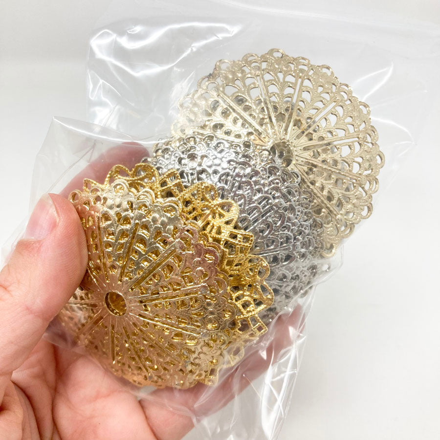 Assorted Metal Caps & Filigree - Pick a Bag