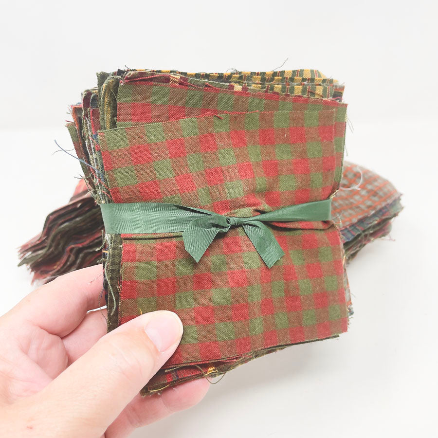 Vintage Holiday Plaid Fabric Bundles