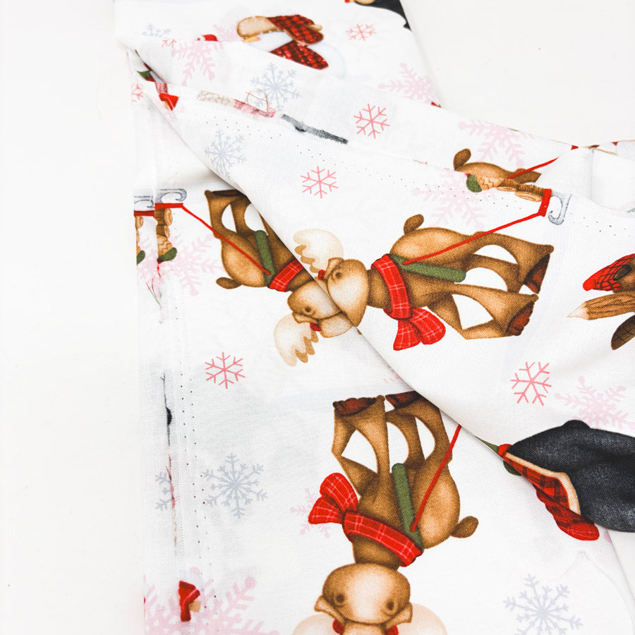 2 Gnome Themed Full Width Holiday Fabric Pieces