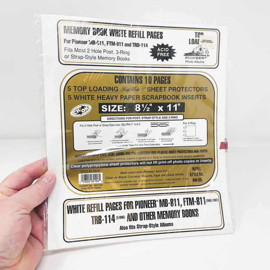 Pioneer Memory Scrapbook Top Load Refill Sheets 8.5"x11"
