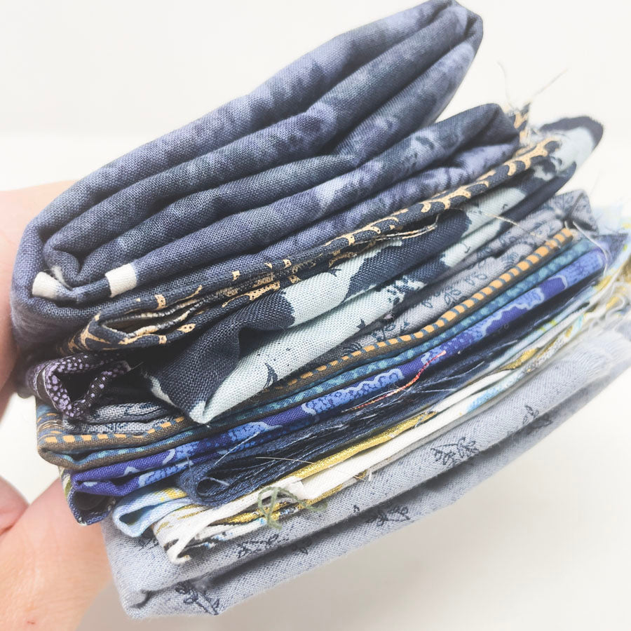 Moody Blue Patterns Fabric Bundle