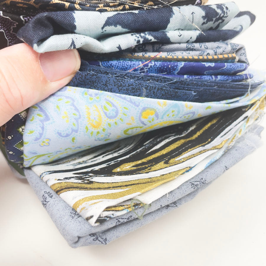 Moody Blue Patterns Fabric Bundle