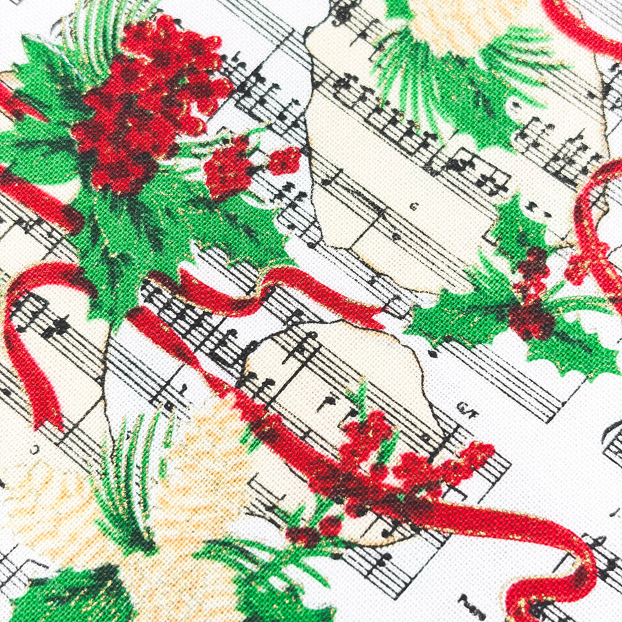 1 yd x 40" Christmas Music Fabric