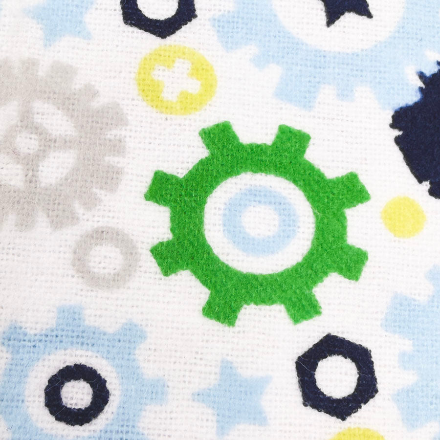 42" x 90" Flannel Gears Fabric