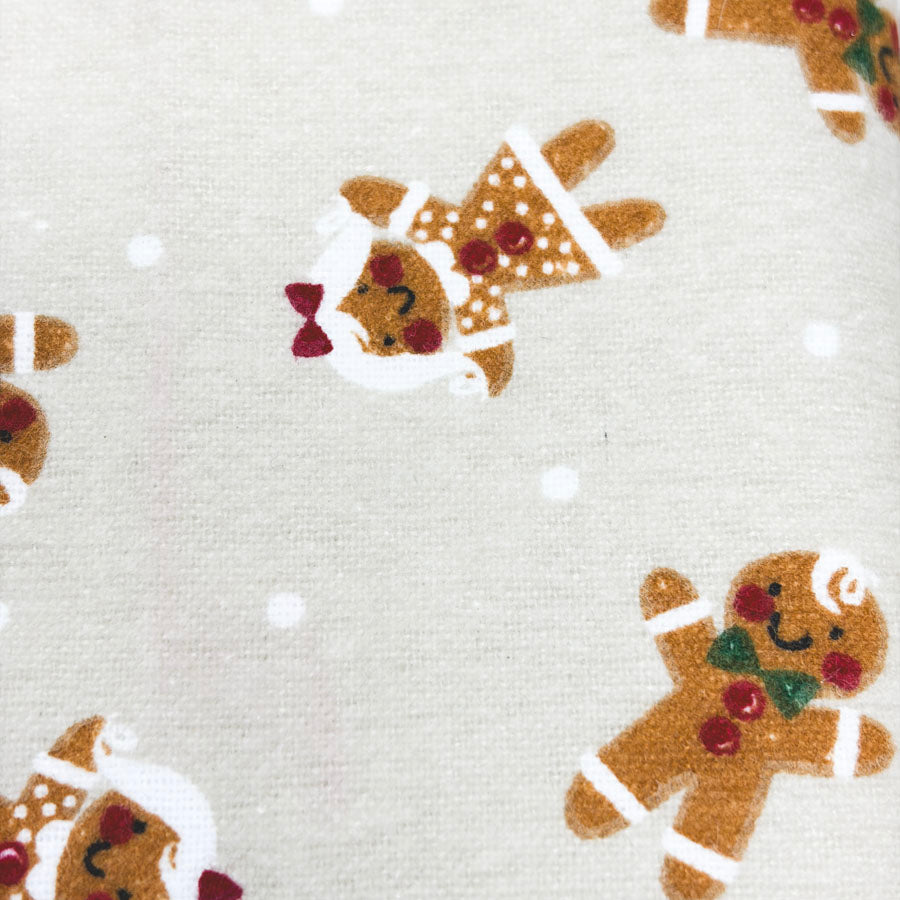 40" x 1 yd Flannel Gingerbread People Fabric