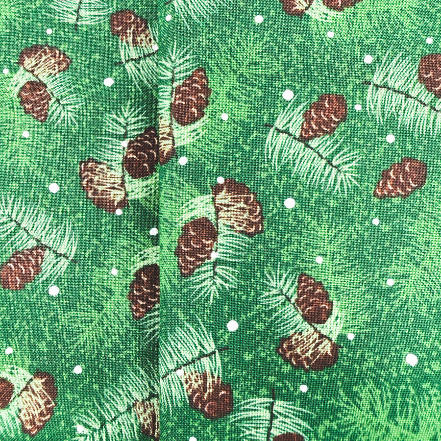 1 yd x 42" Christmas Pinecones Fabric by Gina Linn