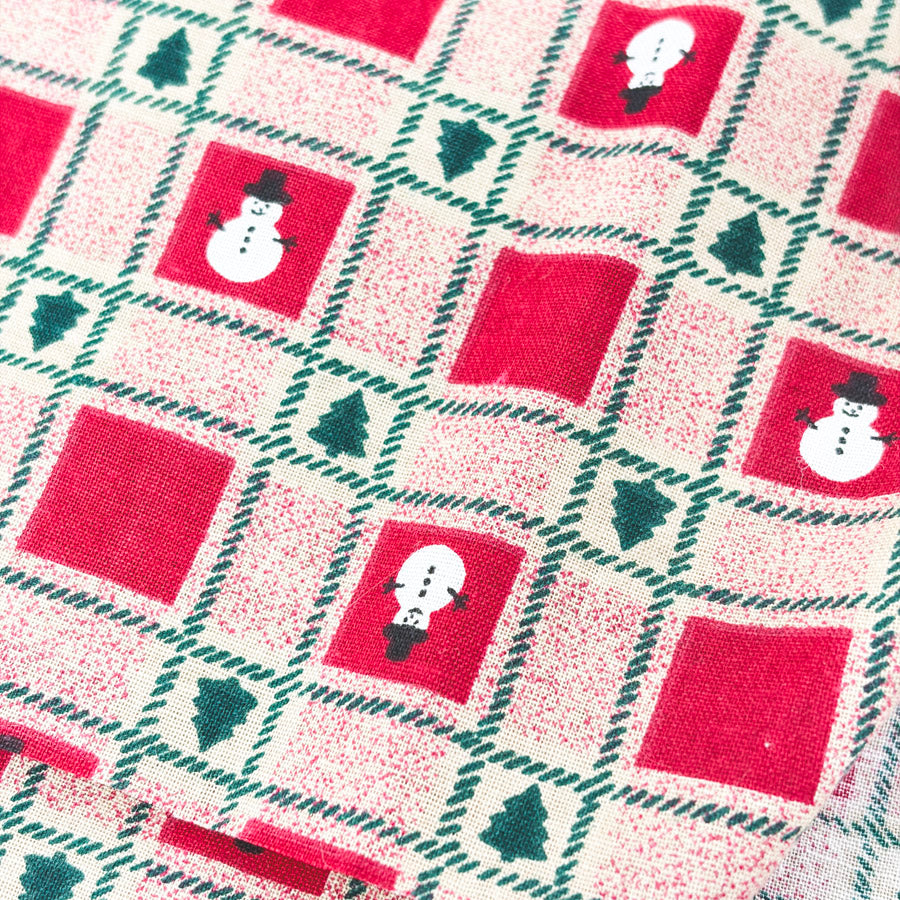 42" x 43" Snowman Squares Fabric