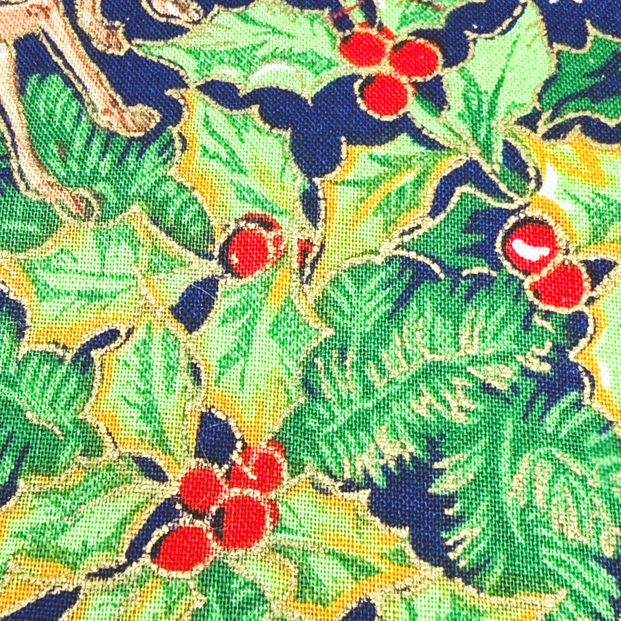 43" x 1 yd Bold Christmas with Gold Cotton Fabric