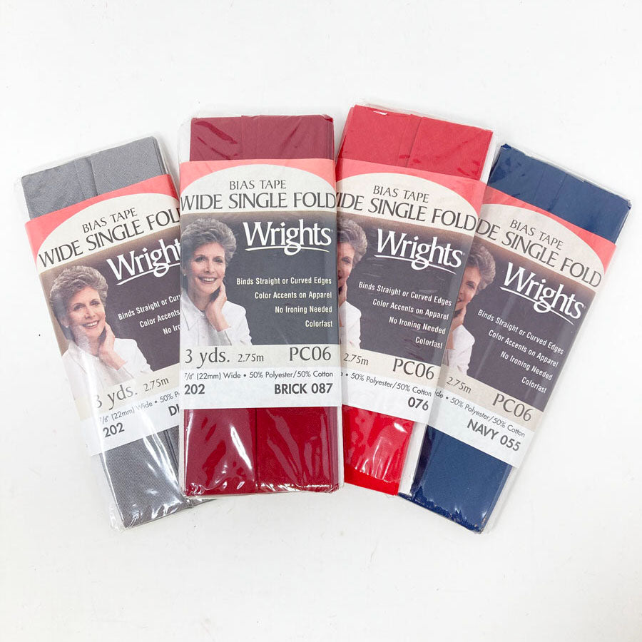 Wright's Wide Single Fold Bias Tape - Pick a Color