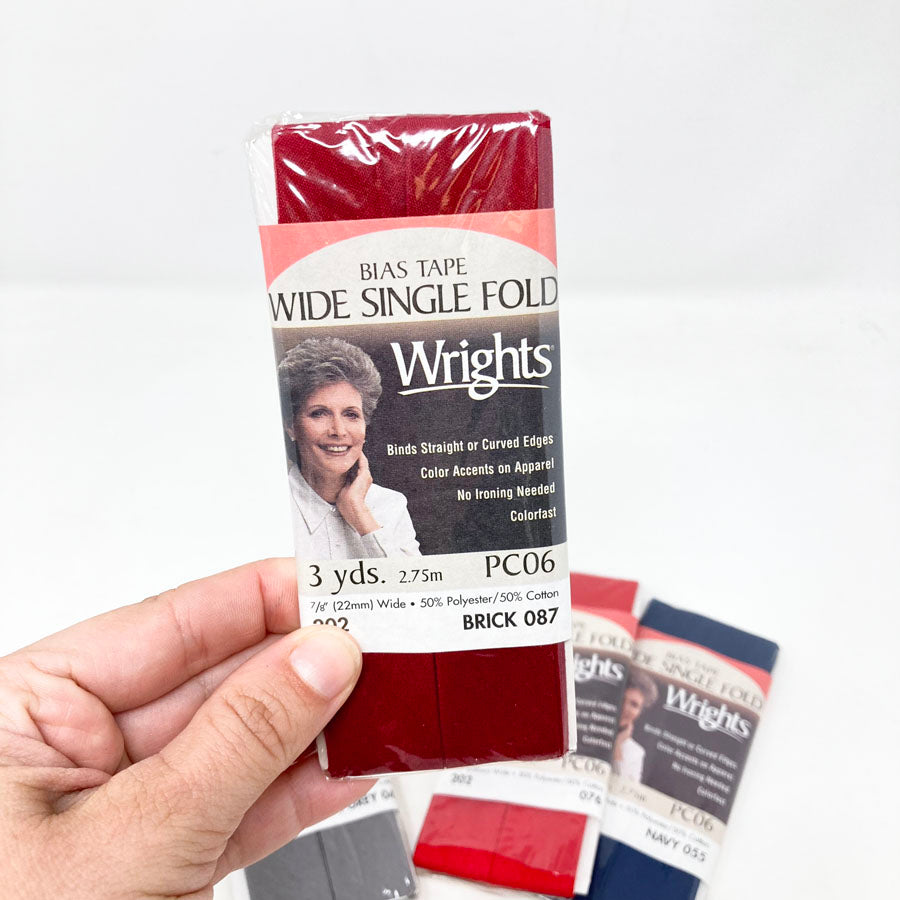 Wright's Wide Single Fold Bias Tape - Pick a Color