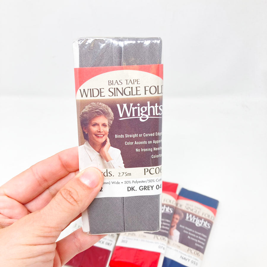 Wright's Wide Single Fold Bias Tape - Pick a Color