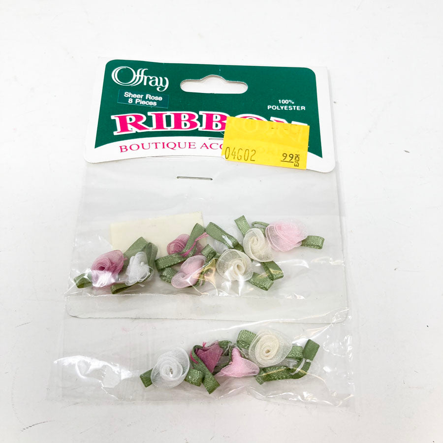 Offray Ribbon Accents Sheer Roses