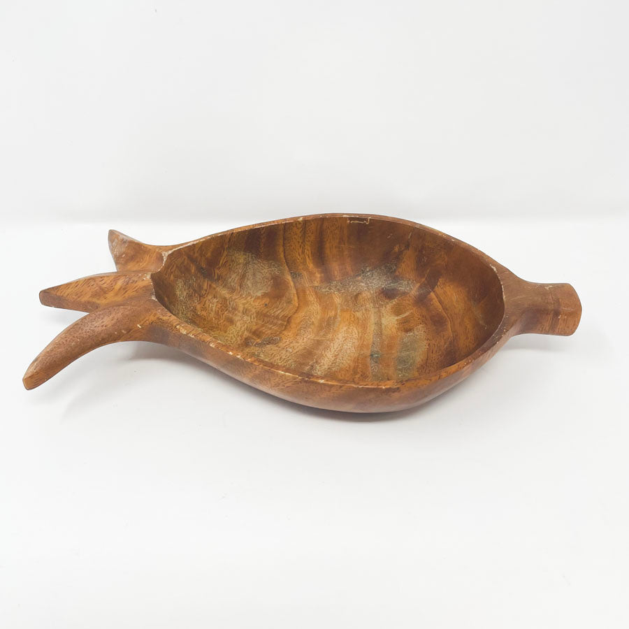 Wood Pineapple Bowl MCM Vintage