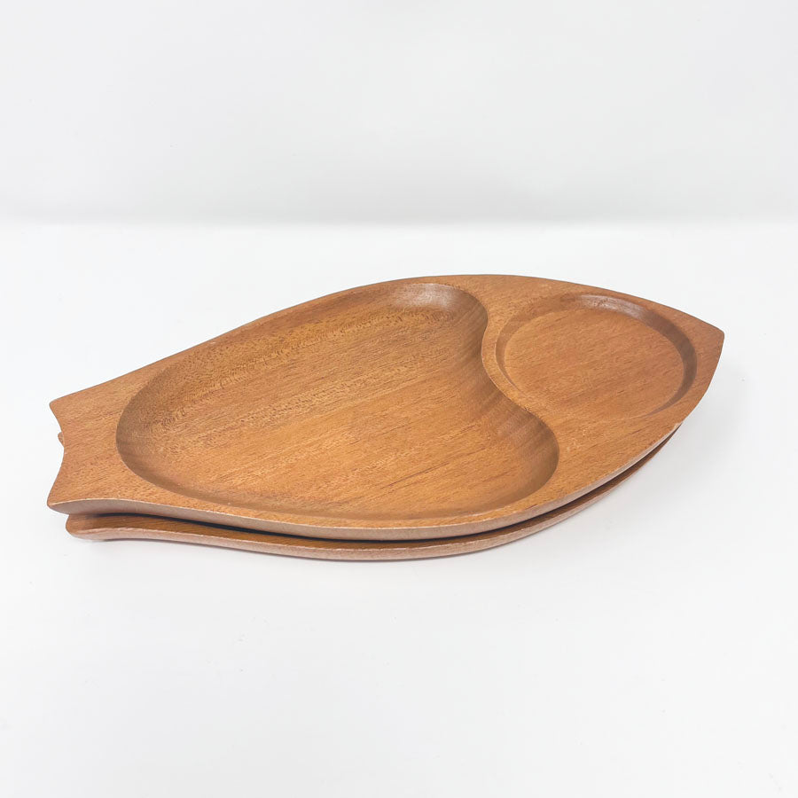 MCM African Walnut Fish Snack Tray