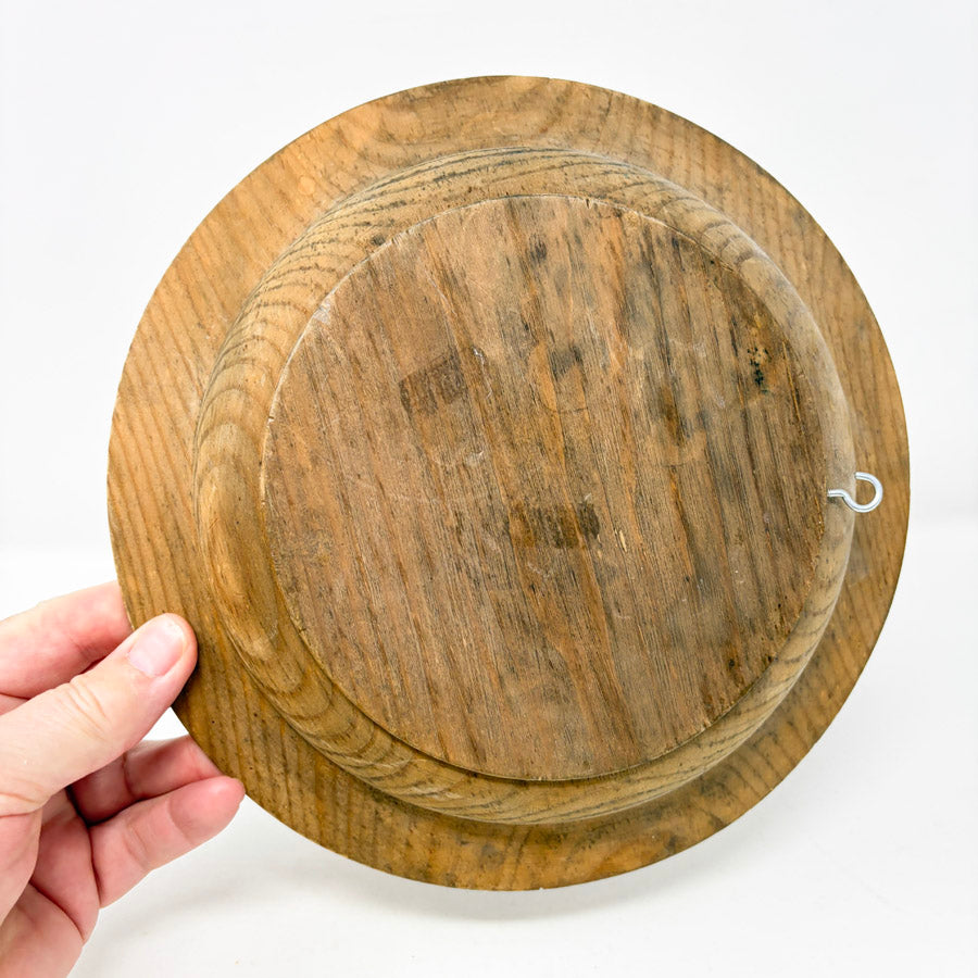 Vintage Hand Painted Wood Plate