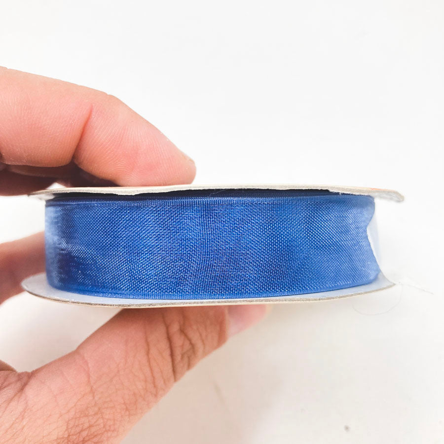 Shades of Elegance- Blue Mesh Ribbon 5/8"