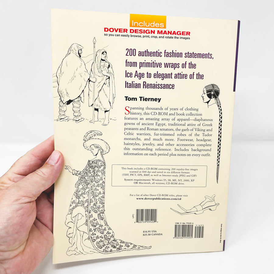 Ancient Times to Renaissance - Historic Costume Dover Clip Art Book & CD