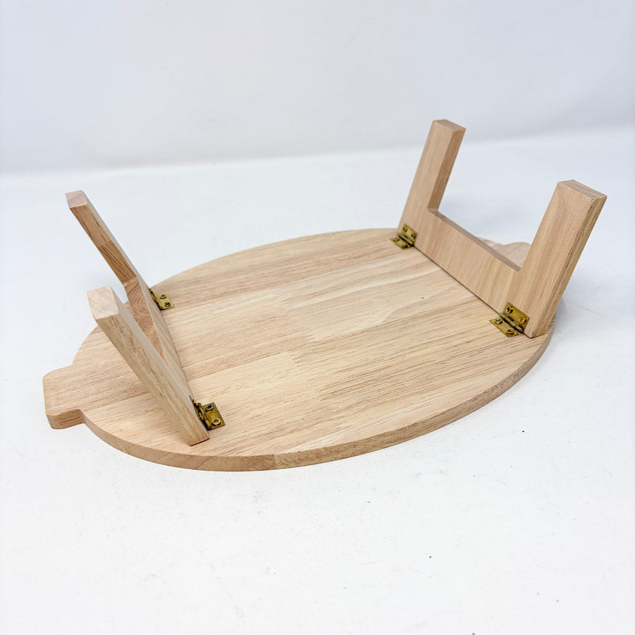 Wood Tray with Folding Legs