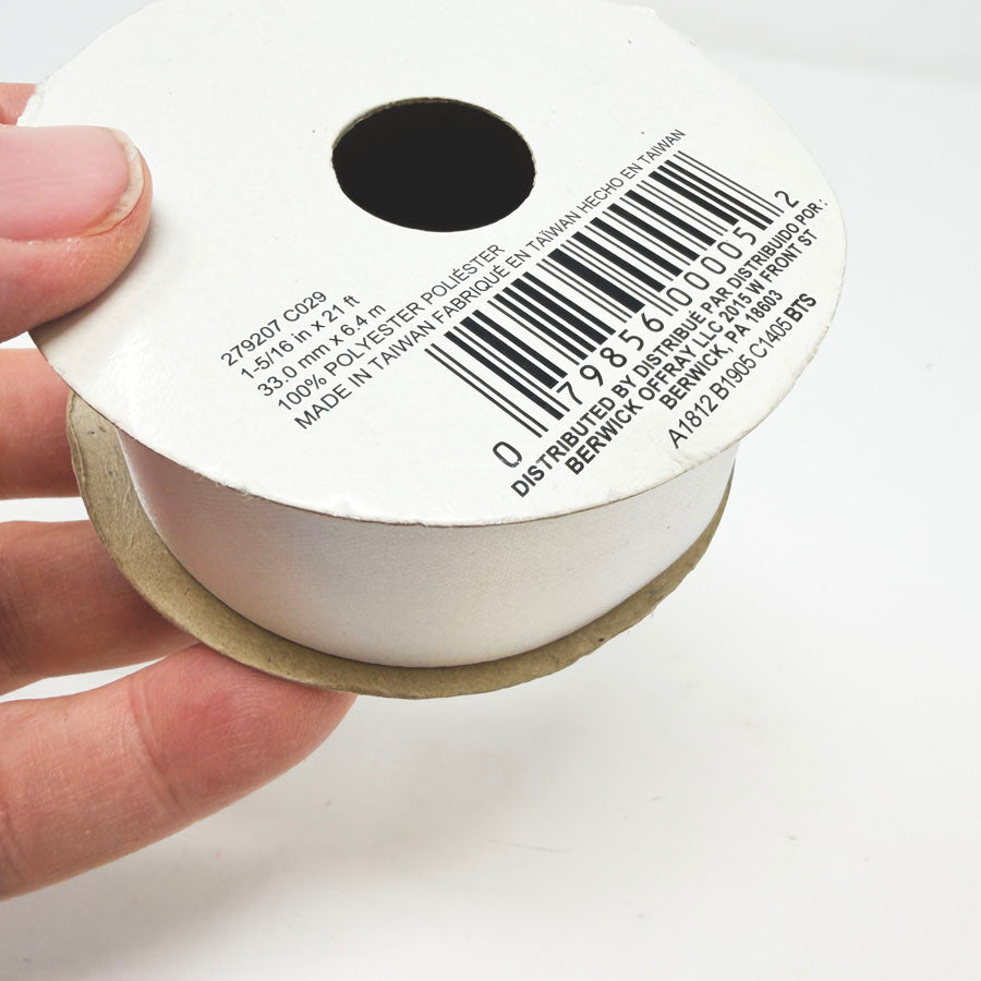1-5/16" Offray White Poly Ribbon