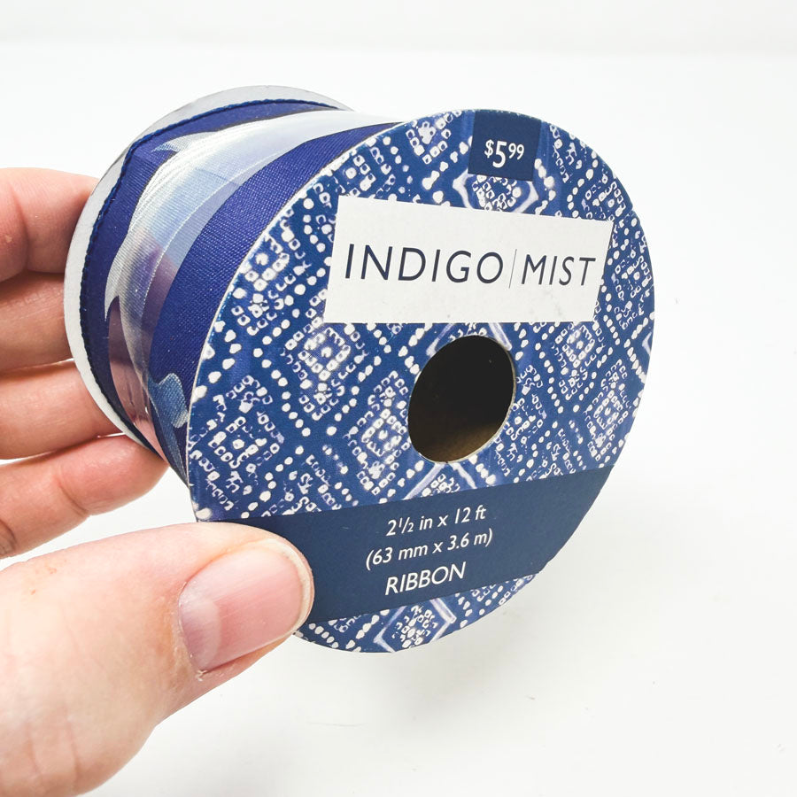 2-1/2" Indigo Mist Whale Ribbon