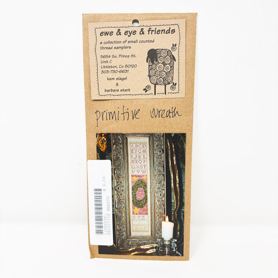 Primitive Wreath - Ewe & Eye & Friends Cross Stitch Pattern