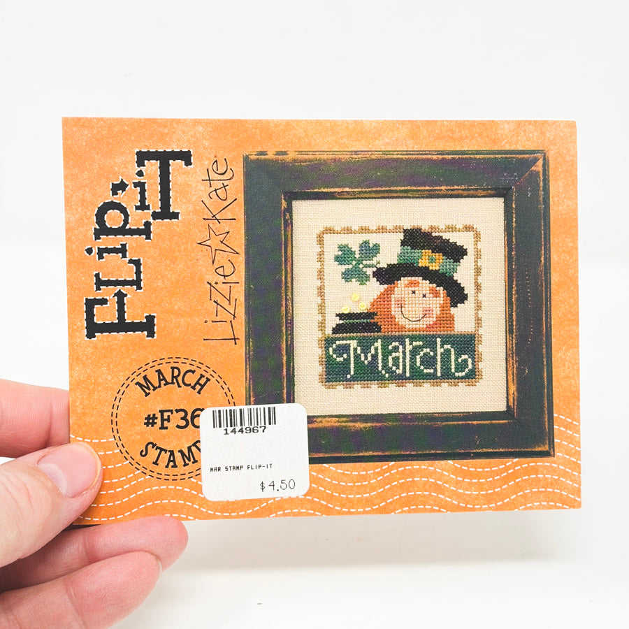 Lizzie Kate Flip It Stamp Cross Stitch Pattern - March F36