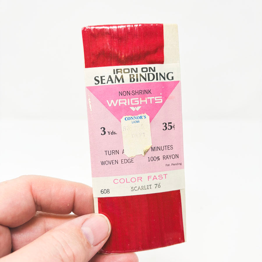 Wrights Iron On Seam Binding - Scarlet