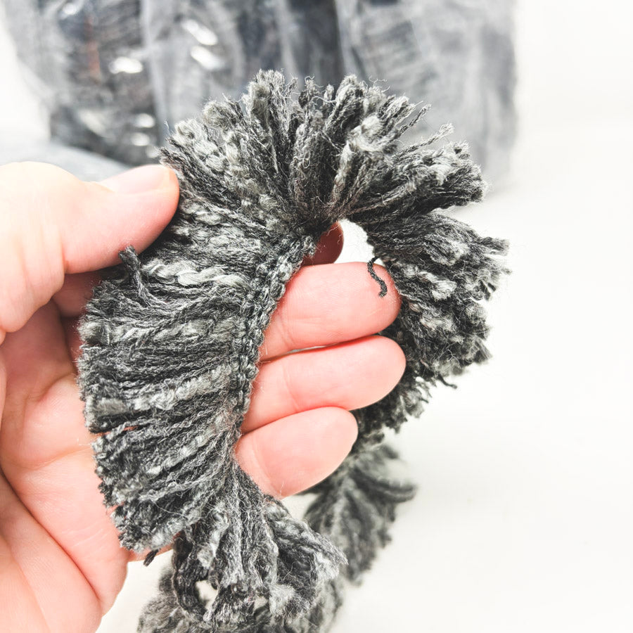 Charcoal Grey Chenille Fringe Trim Lengths
