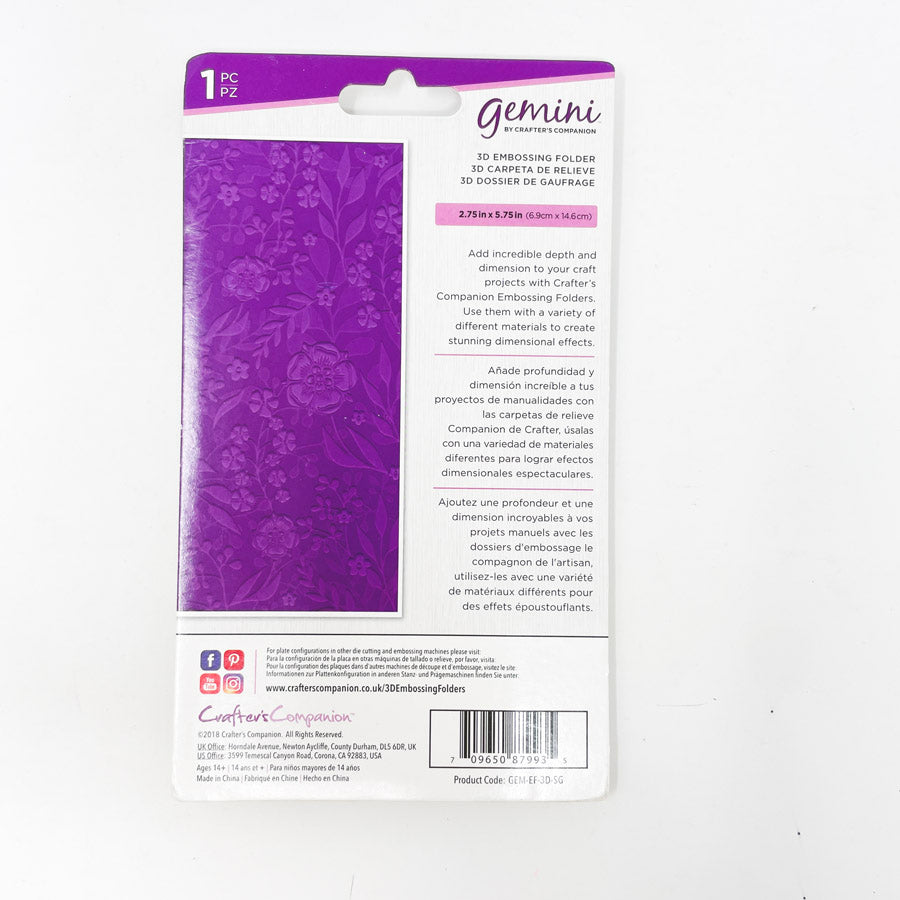 Gemini Secret Garden Embossing Folder