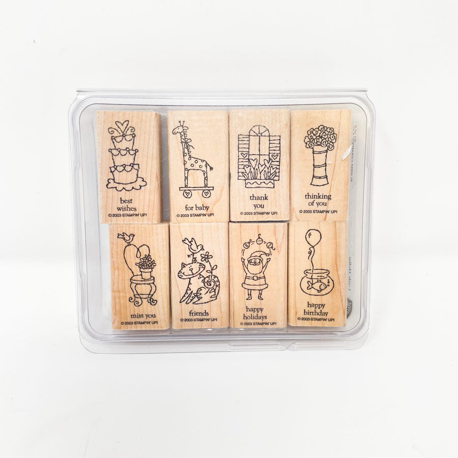 Stampin' Up Small Box Set Rubber Stamps