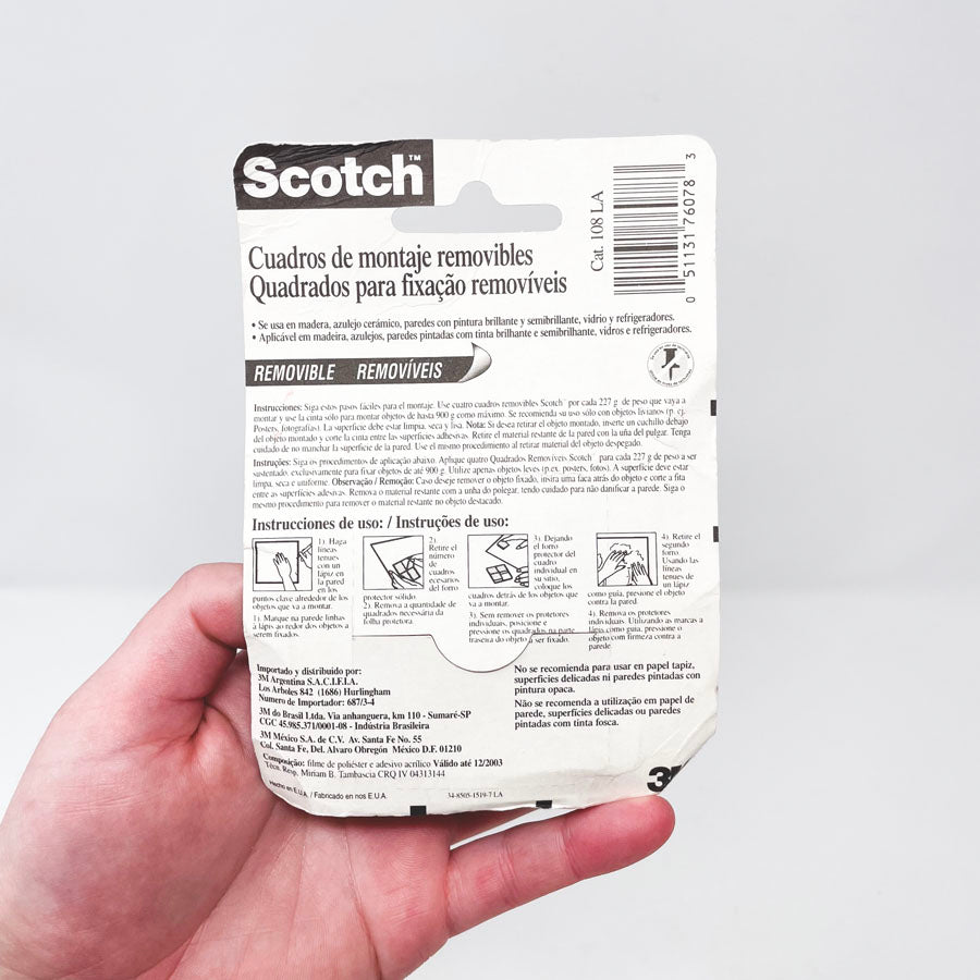 Scotch Removable Mounting Squares (Spanish Package)