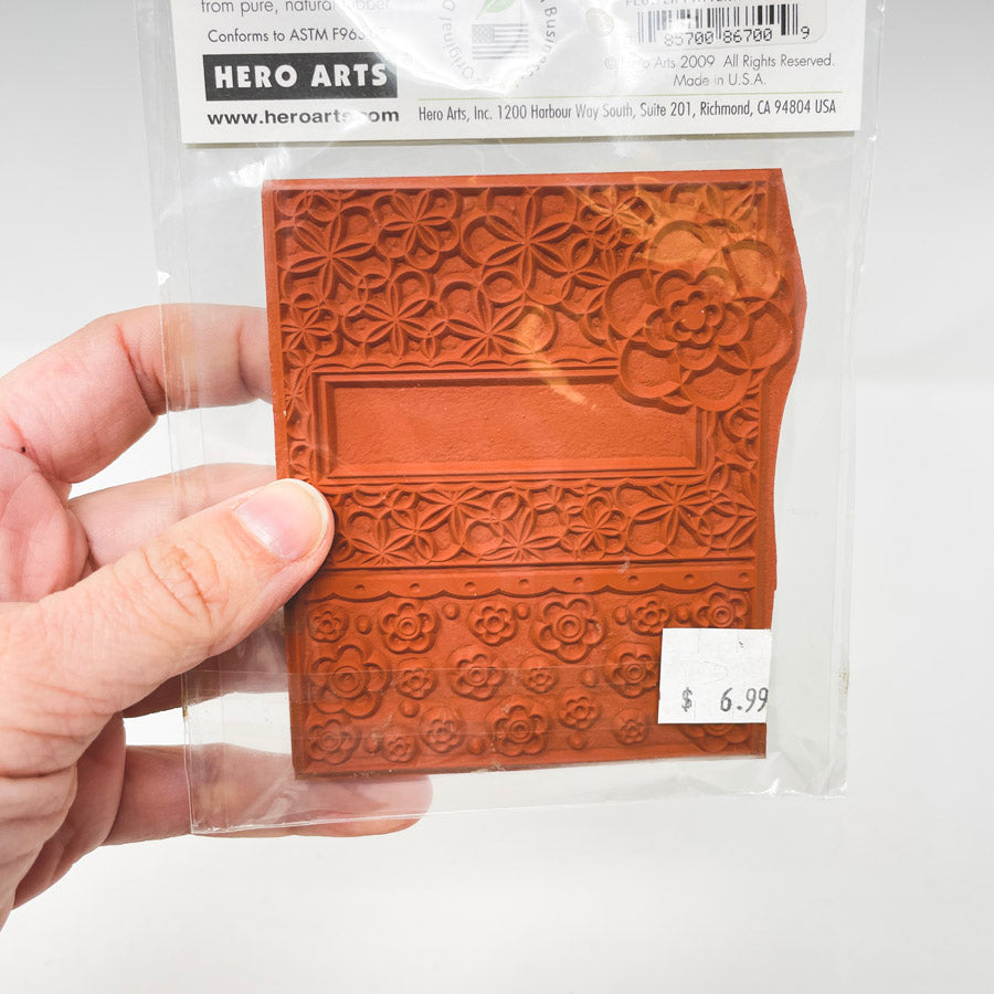 Hero Arts Cling Stamp - Floral Tag