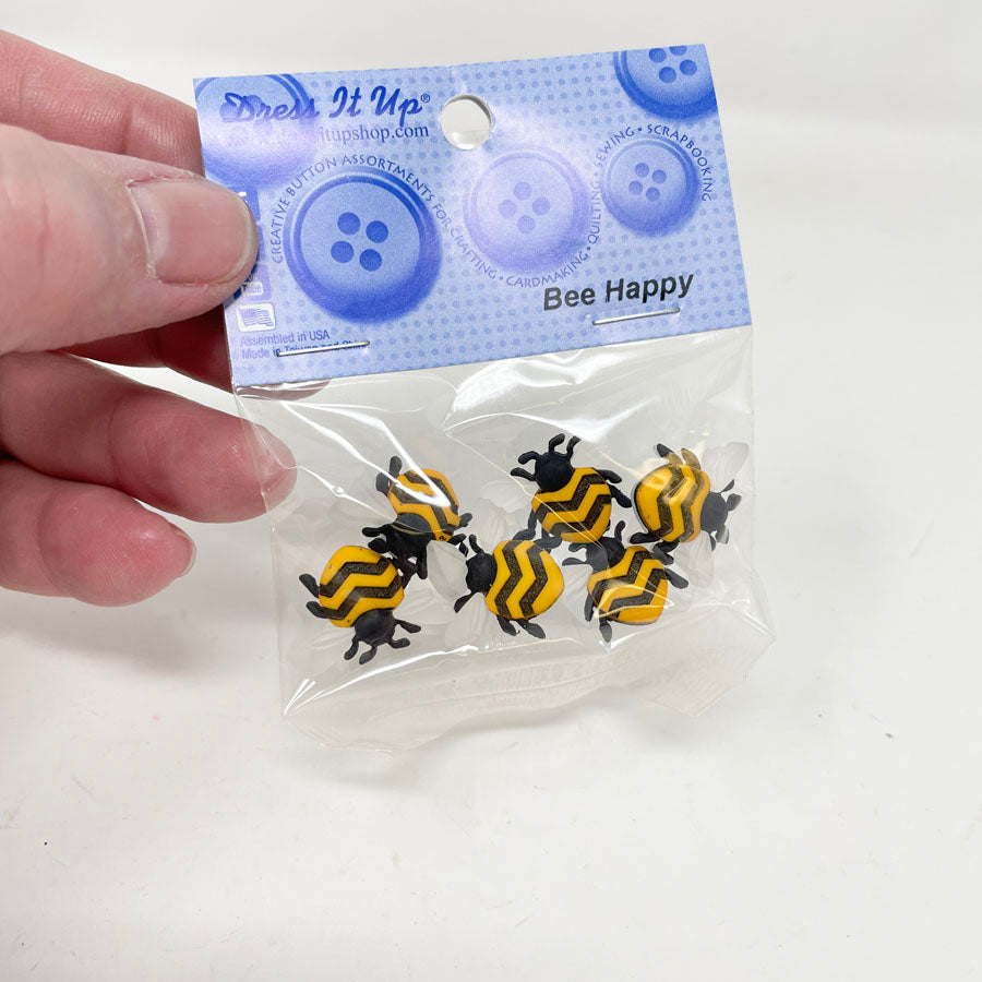 Dress It Up Bee Happy Buttons
