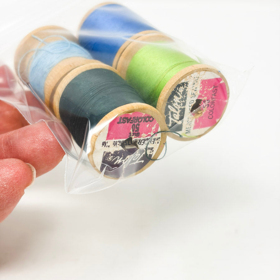 Wood Spool Thread Bundle